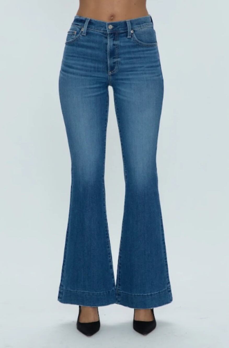 Pistola Kinsley Mid Rise Ultra Flare Jeans - Avenue Wash, Size 33